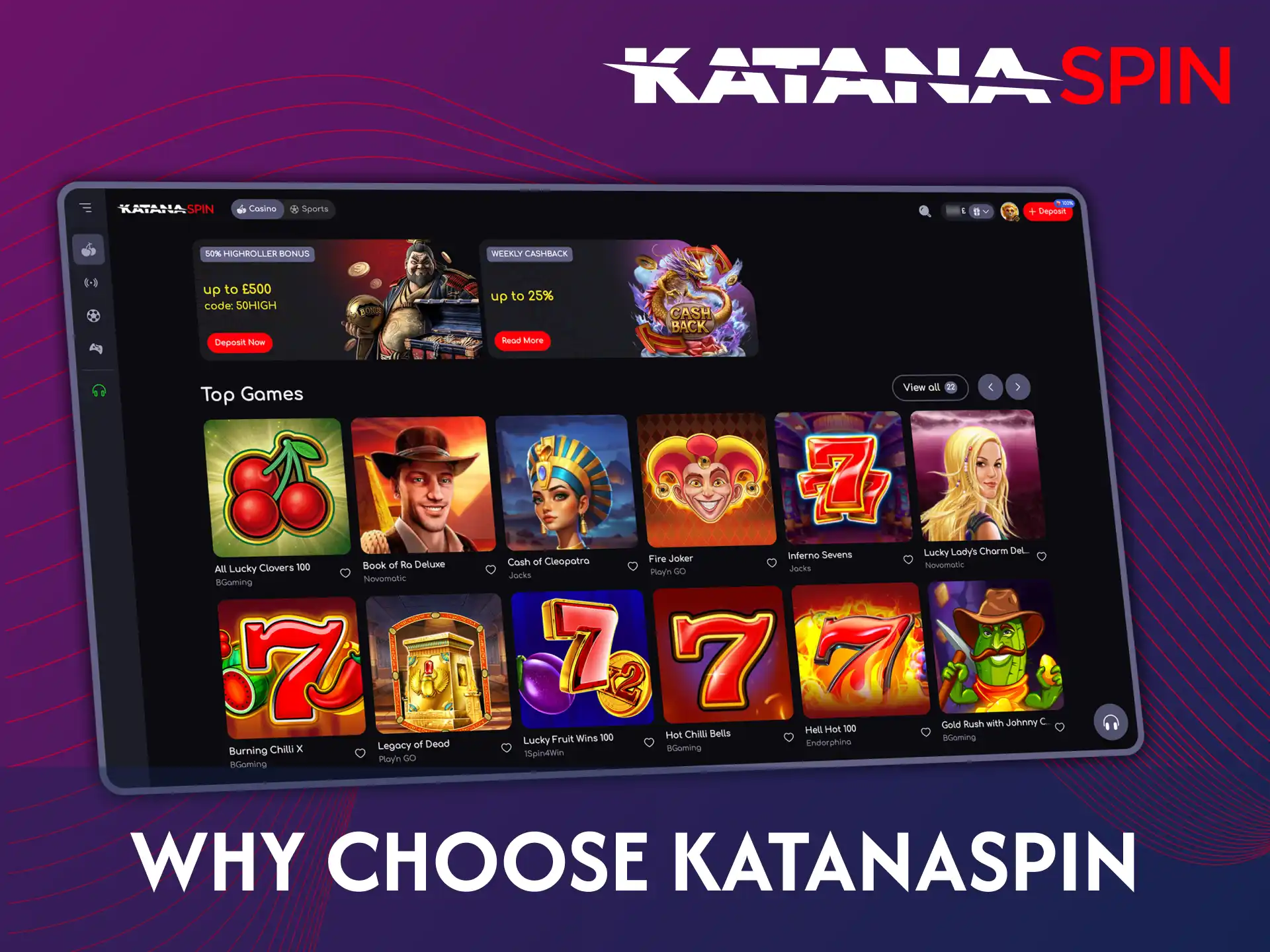 Check out the main advantages of Katanaspin Affiliate Program.