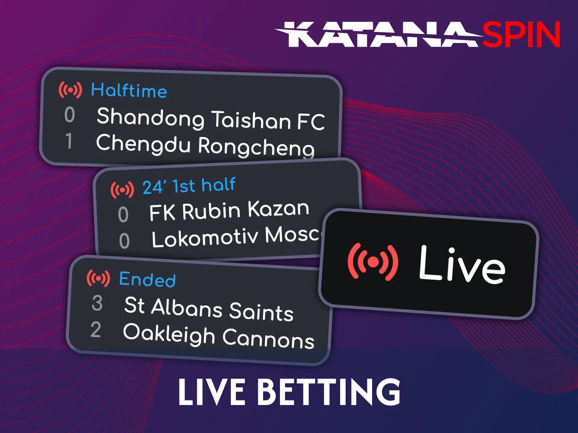 Do live football betting on Katanaspin site and Android app.