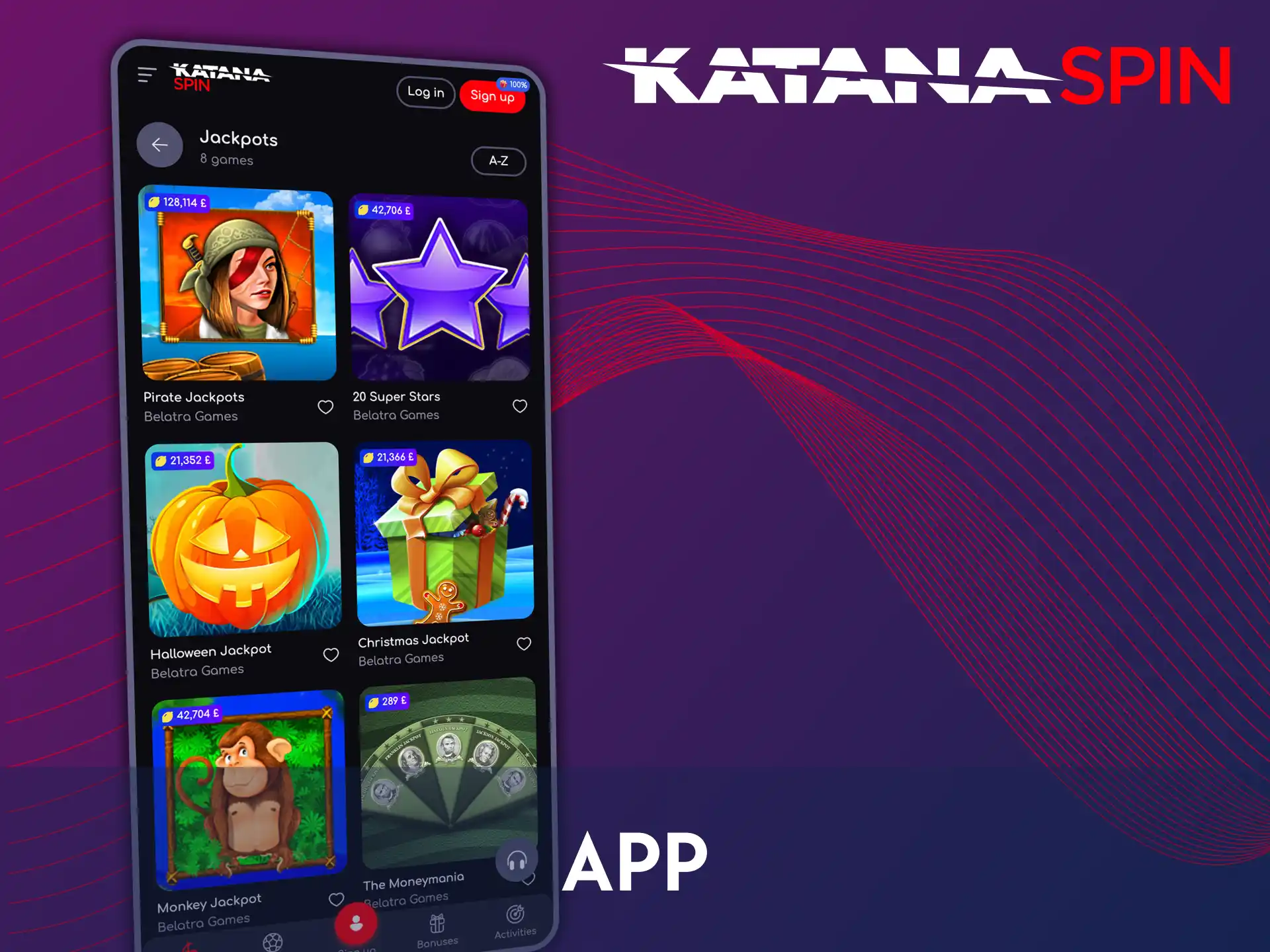 Download Katanaspin app and start playing jackpot games.