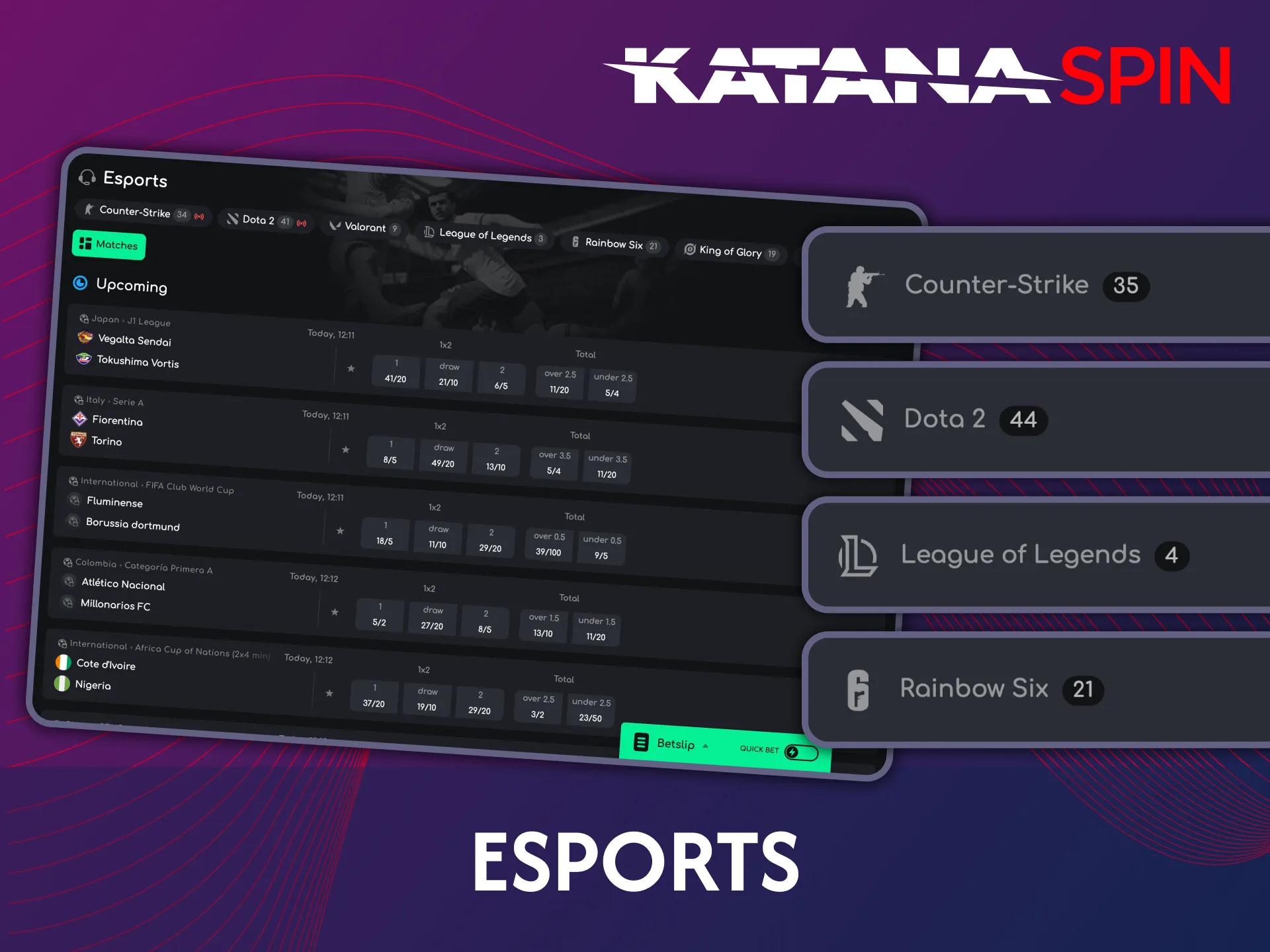 Place bets on eSports with Katanaspin official platform.