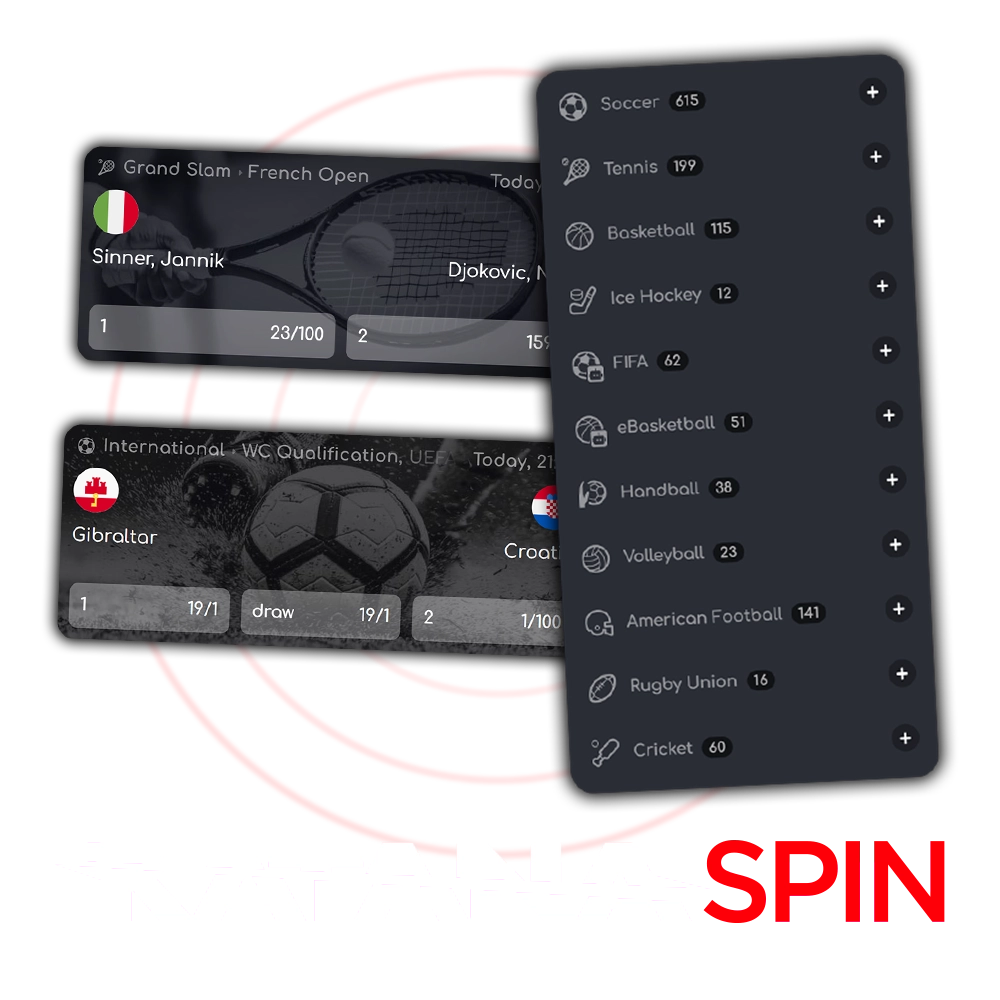 Place bets on various sporting events with Katanaspin.