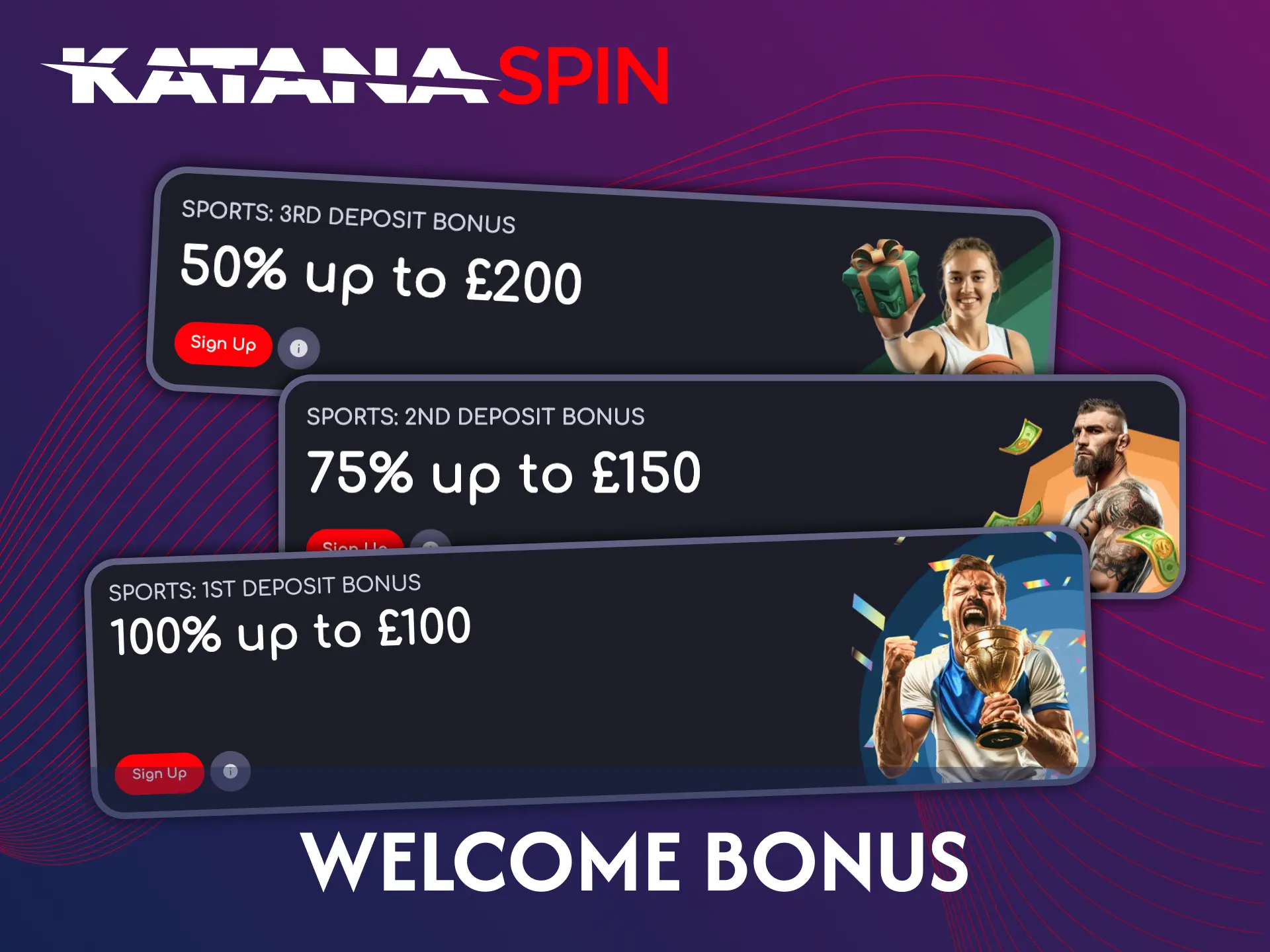 Start sports betting with Katanaspin generous welcome bonuses.