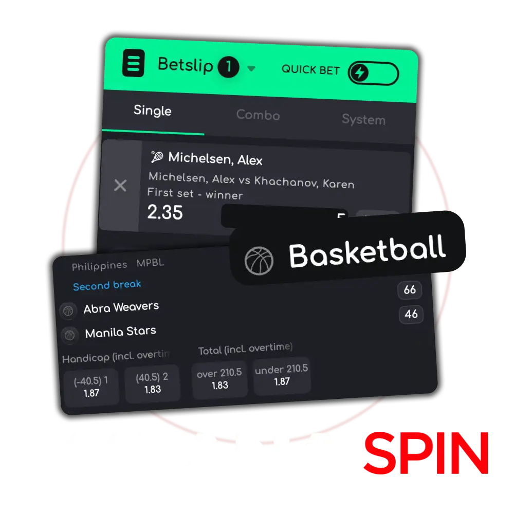 Bet on national and international basketball tournaments at Katanaspin via website or mobile app.